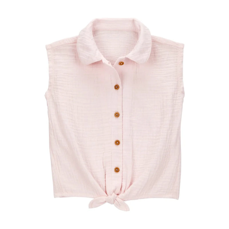 Camisa sin Mangas con Nudo para Niña Carter's - Rosa Pastel