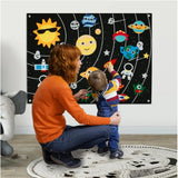 Tapis Mural Éducatif en Feutrine - Thème Spatial