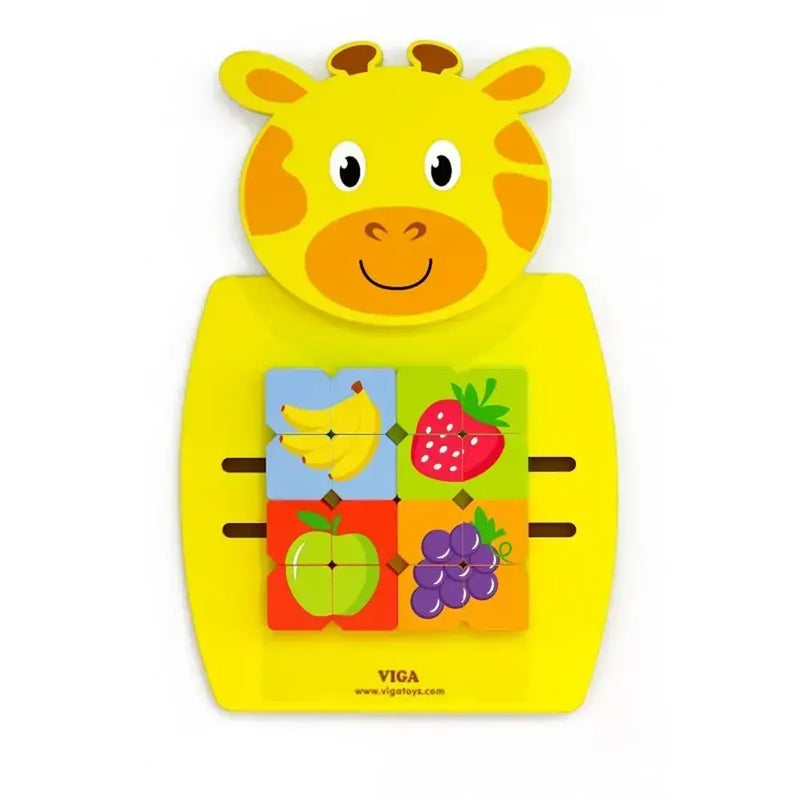 Viga Toys Jouet Mural Girafe Montessori en Bois - 18M+