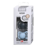 BIBS Pack de 2 chupetes simétricos Supreme - Hierro/Azul bebé