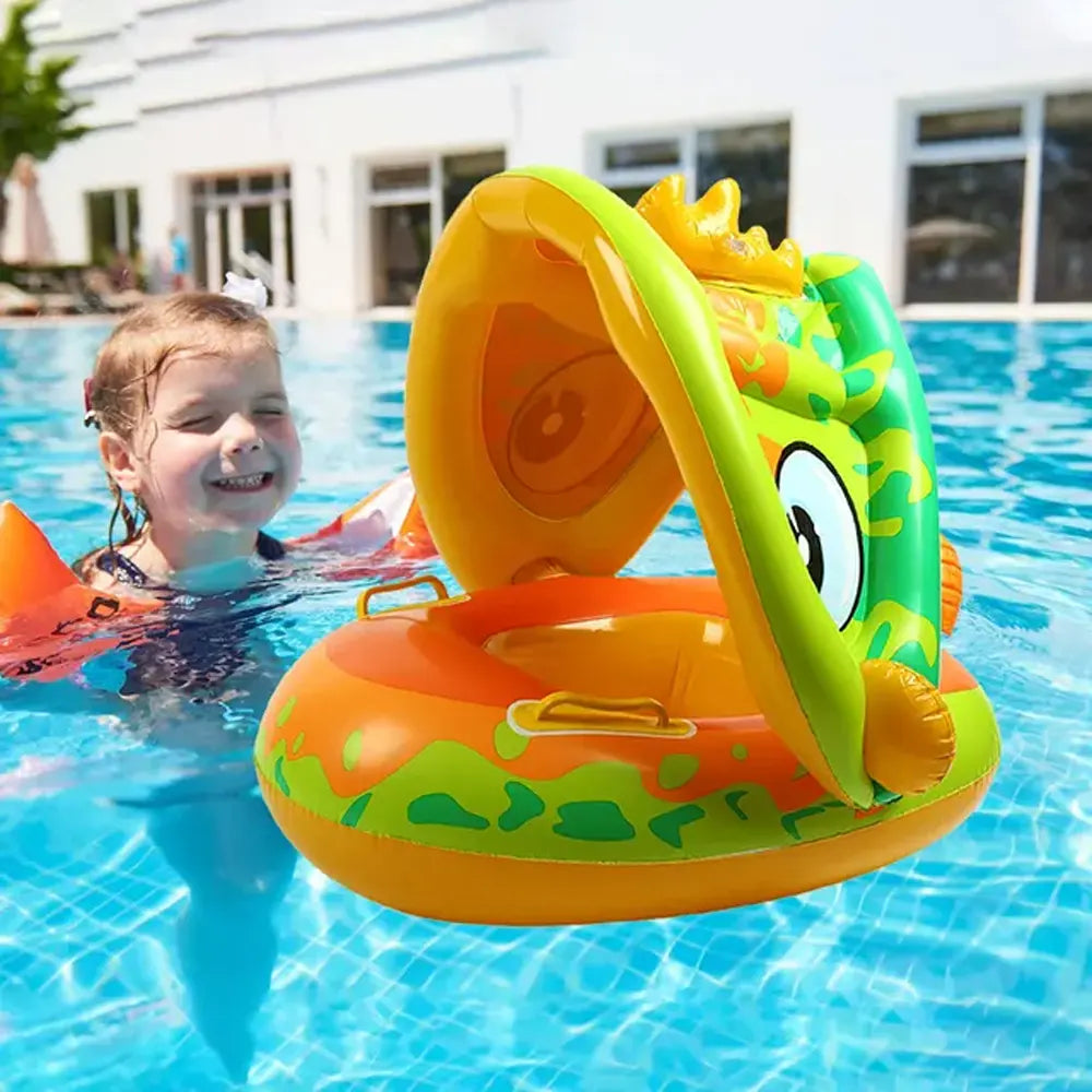 Bouée Bateau pour Bébé avec Pare-Soleil 12M+ - Vert