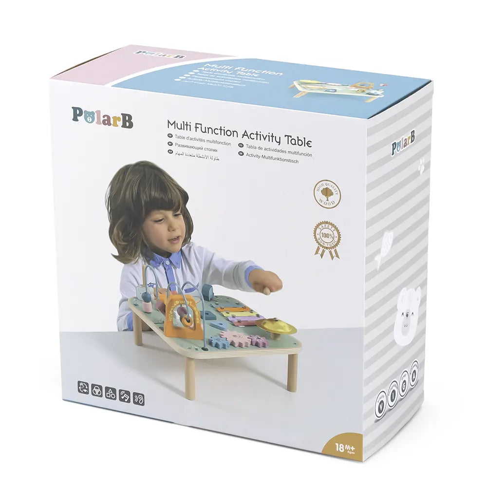 Viga Toys PolarB Table d'Activité Multifonctions en Bois 18M+