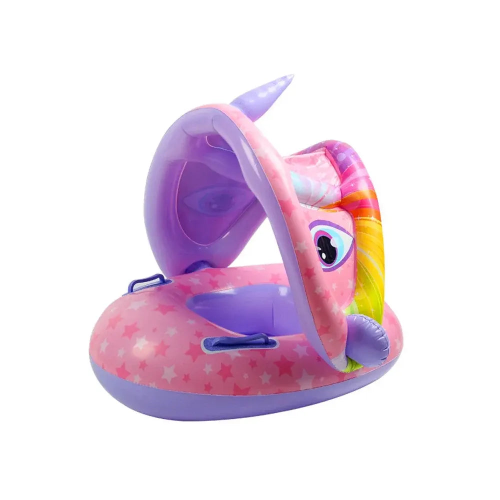 Bouée Bateau pour Bébé avec Pare-Soleil 12M+ - Violet