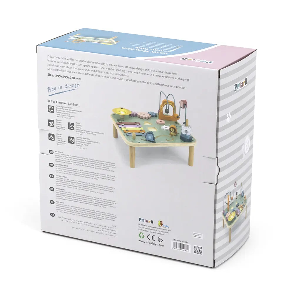 Viga Toys PolarB Table d'Activité Multifonctions en Bois 18M+