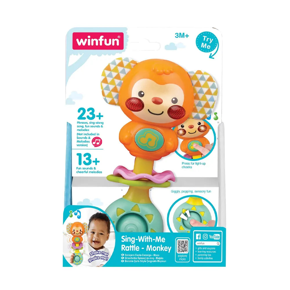 WinFun Hochet Musical Sing-With-Me Singe – 3M+