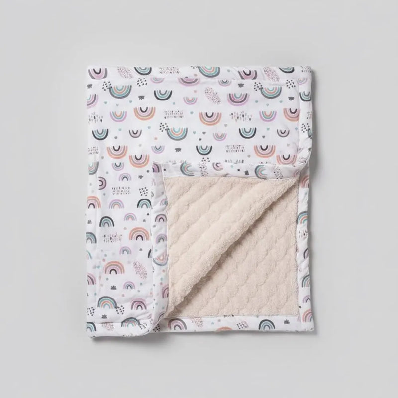 BébéYo Couverture Double Face Blanc Cassé - Rainbow