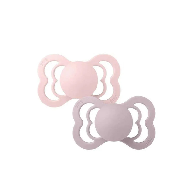 BIBS Pack de 2 chupetes de silicona Symmetrical Supreme - Flor/Lila oscuro