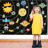Tapis Mural Éducatif en Feutrine - Thème Spatial