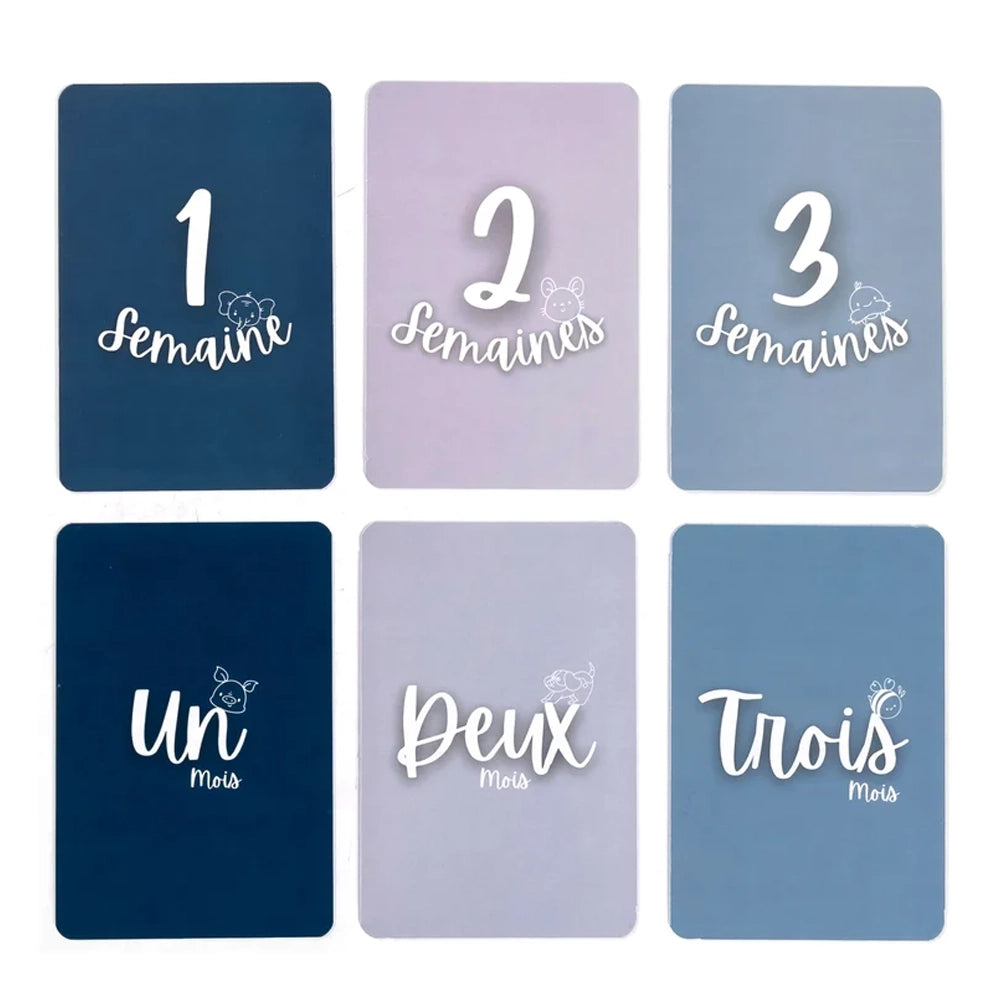 Cartes Étapes - Premières Fois de Bébé Bleu