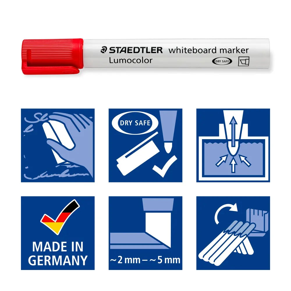 Staedtler Lot de 4 Marqueurs Whiteboard Lumocolor® 351 B Biseautée