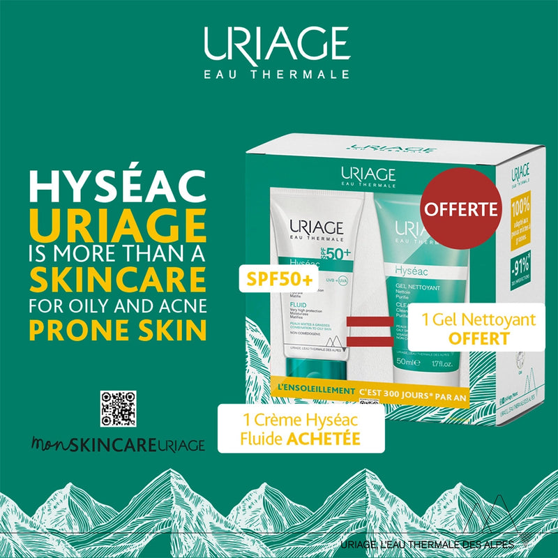 URIAGE Hyséac Fluide Spf50+ = Hyséac Gel Nettoyant OFFERT
