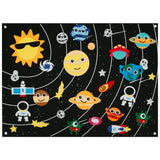 Tapis Mural Éducatif en Feutrine - Thème Spatial