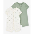 Lot de 2 Barboteuses Zippées PurelySoft Bébé Carter's - Vert & Ivoire