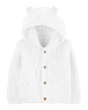 Cardigan En Coton À Capuche Bébé Carter's - Blanc