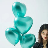 Lot de 50 Pièces Ballons Cœur Chromés Verts - 30cm
