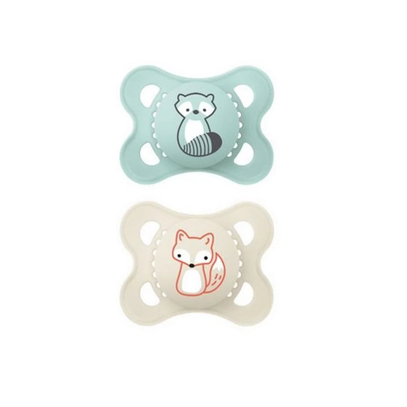 Lot de 2 Sucettes MAM Original 0-6 mois - Raton Laveur & Renard