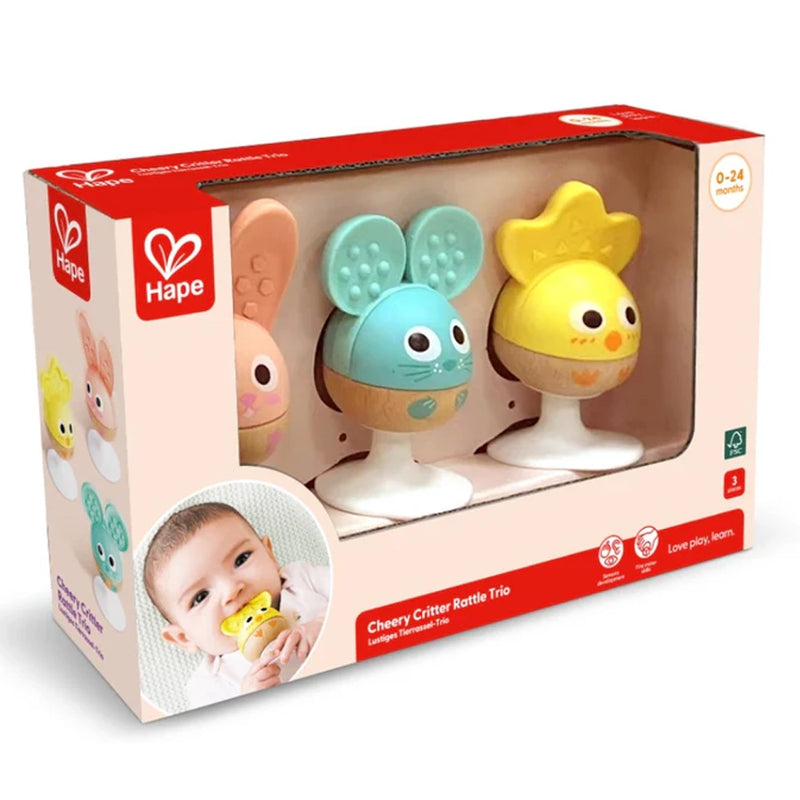 Hape Trio de Hochets Joyeux Animaux 0-24M