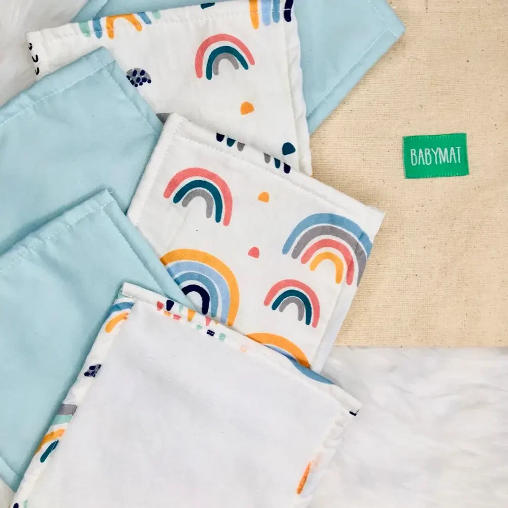 Babymat Lot de 6 Lingettes - Rainbow Bleu