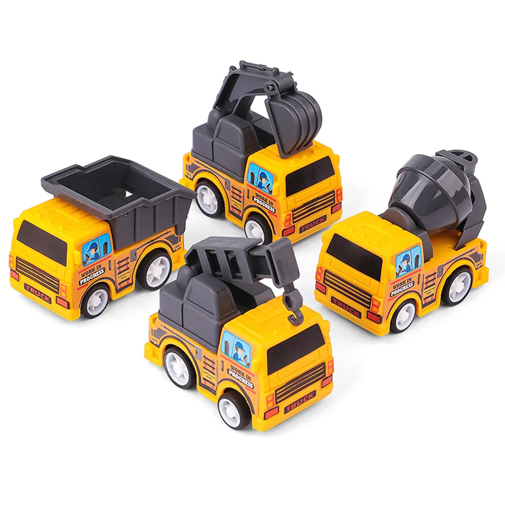 Lot de 4 Véhicules de Construction à Friction - 3A+