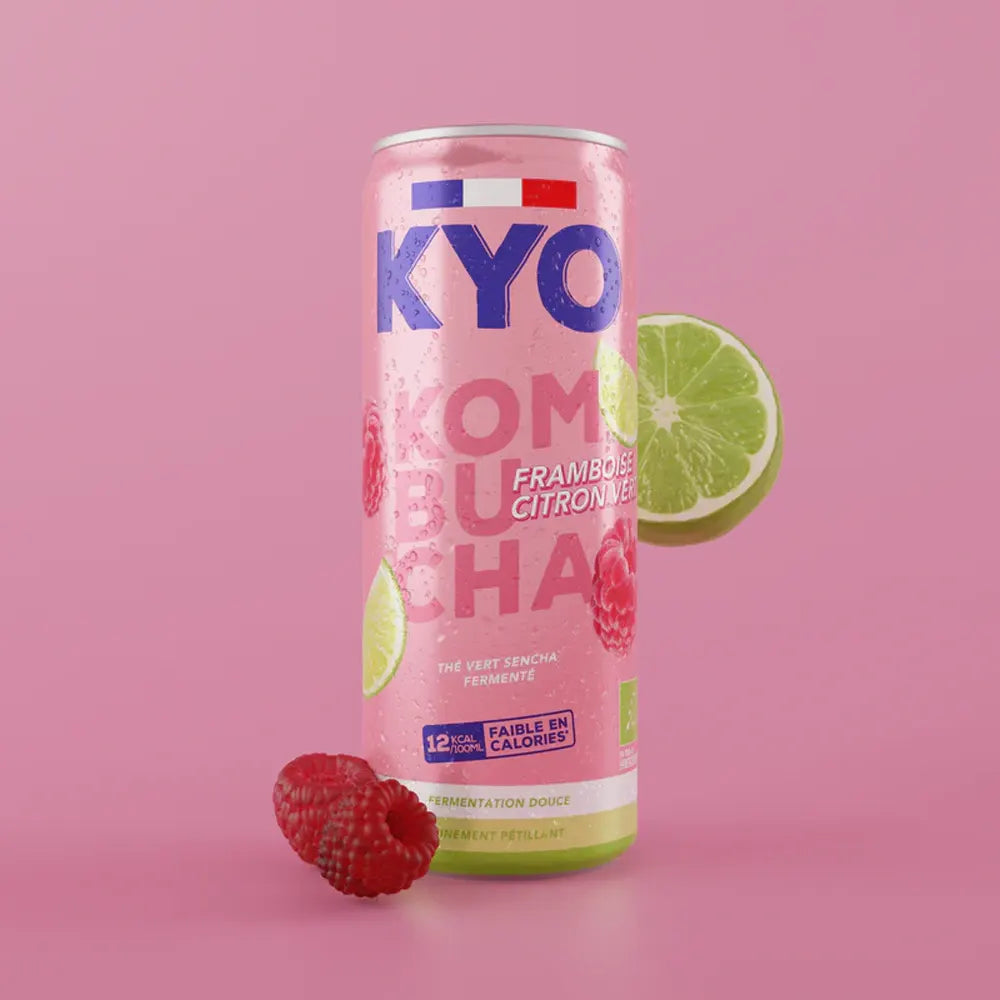 Kyo Kombucha Canette Framboise Citron Vert - 330ml