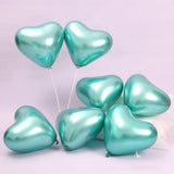 Lot de 50 Pièces Ballons Cœur Chromés Verts - 30cm