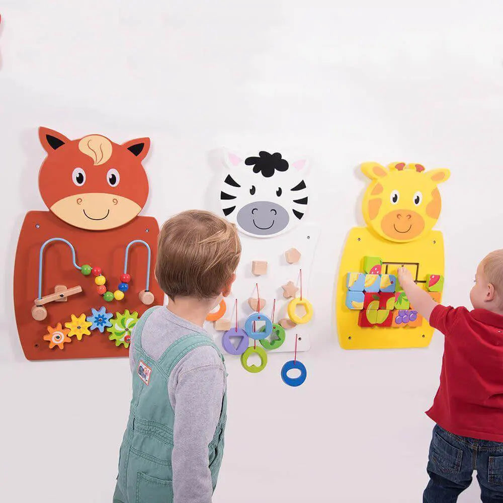 VIGA Toys Jouet Mural Cheval avec Labyrinthe en Bois - 18M+