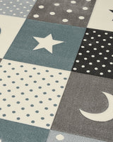 Tapis Rectangulaire Minikids Un Amour de Tapis - Bleu & Noir & Crème