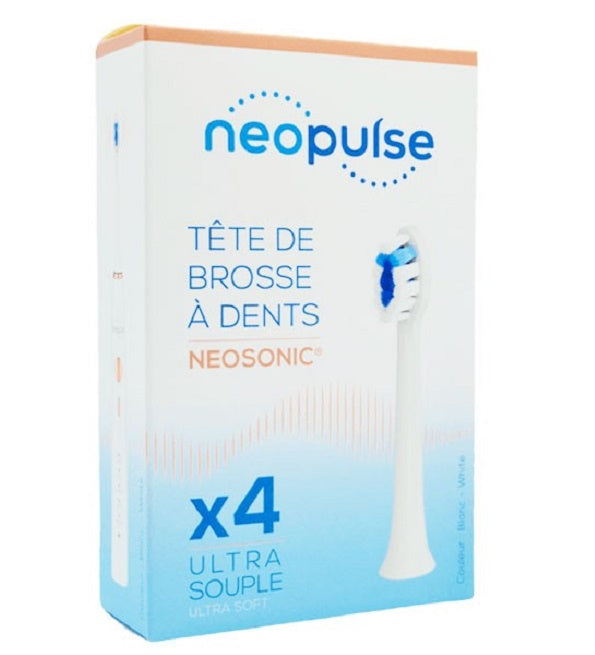 NEOPULSE Recharge 4 Tetes de Brosse à Dent Ultra Souple Blanc