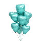 Lot de 50 Pièces Ballons Cœur Chromés Verts - 30cm