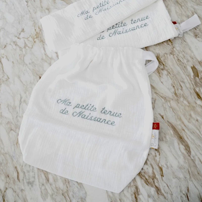 Bambidou Pochon / Tkimcha Ma Petite Tenue de Naissance - Vert Eau