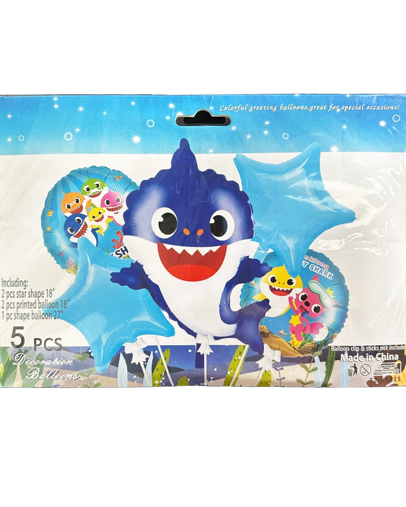Pack Baby Shark 5 Pièces de Décoration Pour L'Anniversaire