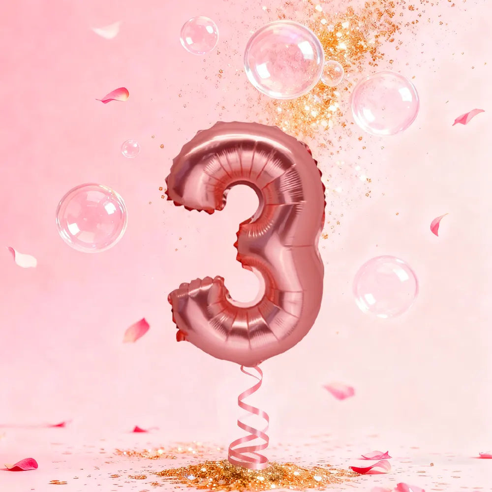 Ballon Chiffre 3 Rose Gold – 86cm