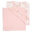Lot de 2 Serviettes à Capuche Bébé Carter's - Rose & Ivoire