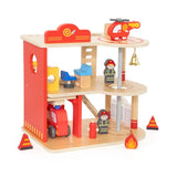 VIGA Toys Caserne de Pompiers en Bois avec Accessoires - 3A+