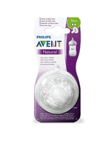 Philips Avent Lot de 2 Tétines Natural Débit Lent 1M+