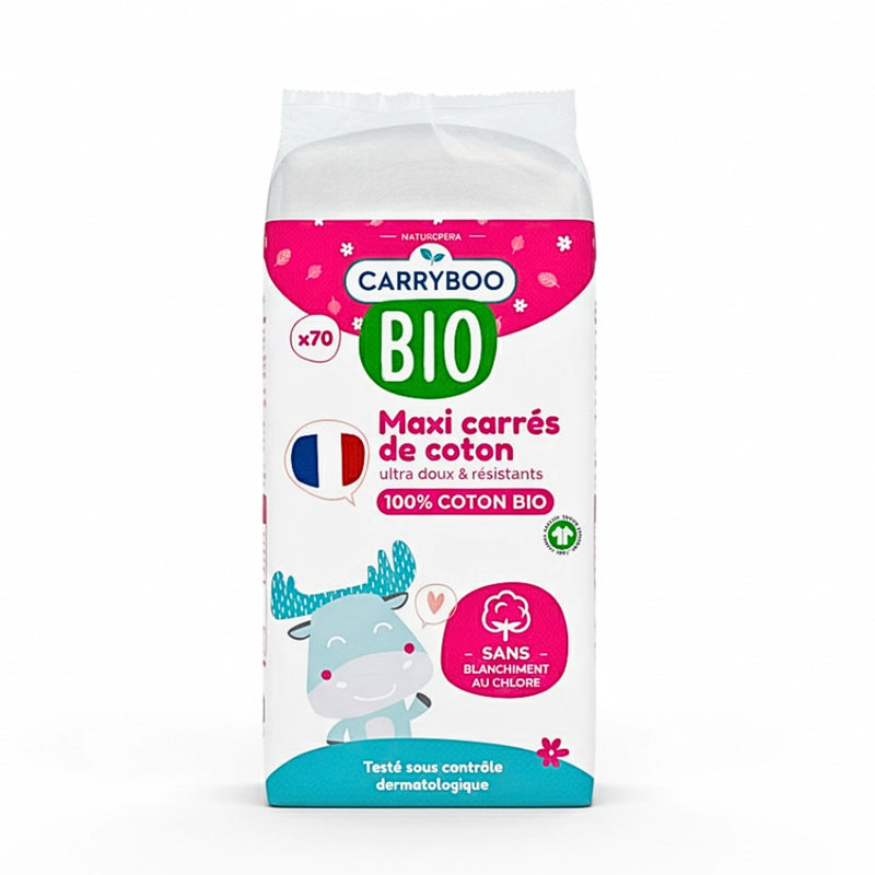 Carryboo Maxi Carres De Coton - 70 Pièces