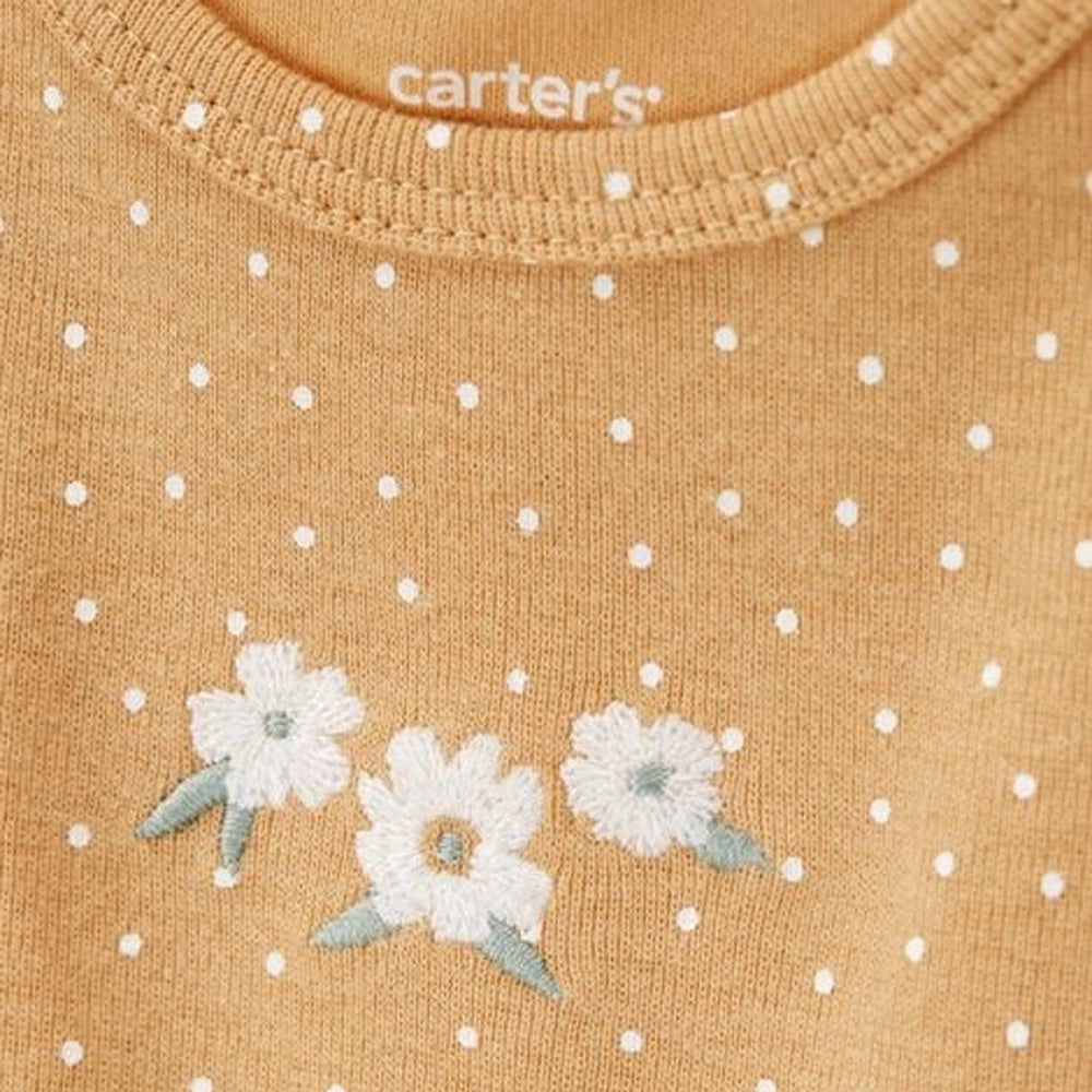 Ensemble 3 Pièces Bébé Fille Carter's - Floral Or & Blanc