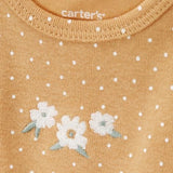 Ensemble 3 Pièces Bébé Fille Carter's - Floral Or & Blanc