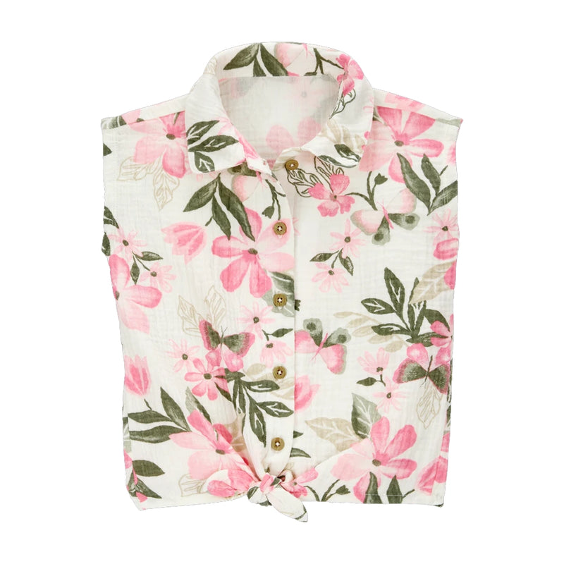 Camisa sin Mangas para Niña Carter's - Marfil Floral