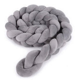 BébéYo Tour de Lit Tressé Velours 3.6m - Gris