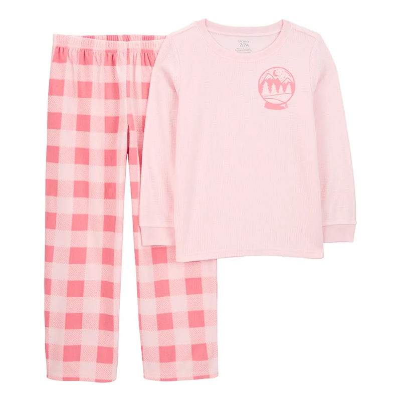 Pyjama 2 pièces enfant thermique et polaire à carreaux