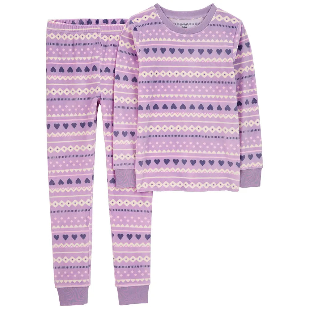 Pyjama 2 pièces enfant en velours Fair Isle