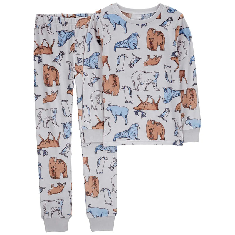 Kid 2-Piece Woodland Fuzzy Velboa Pyjama Set