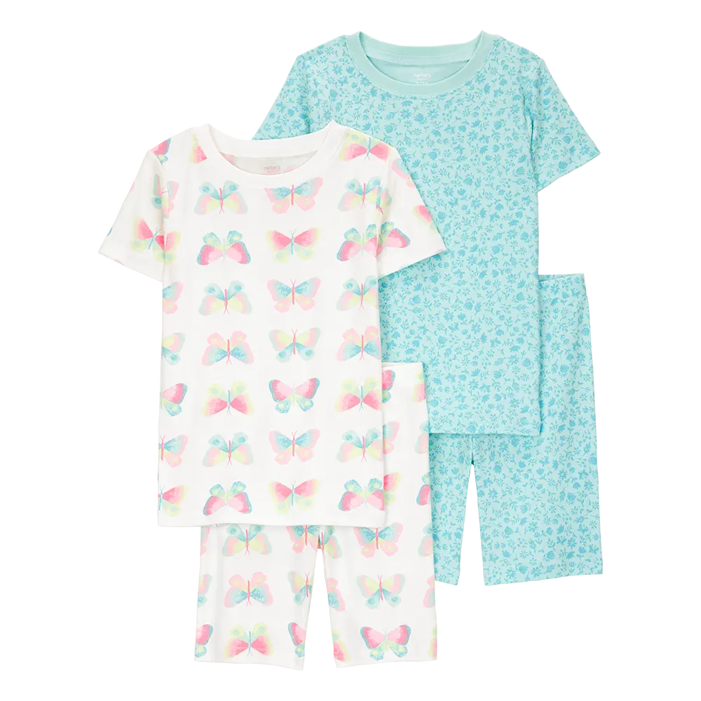 Pyjama 4 pièces papillon fille - 100% Coton