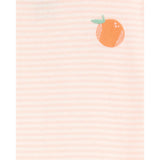 Pyjama 4 pièces orange rayé fille - Coton