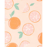 Pyjama 4 pièces orange rayé fille - Coton