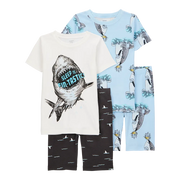 Pyjama 4 pièces requin garçon - 100% Coton