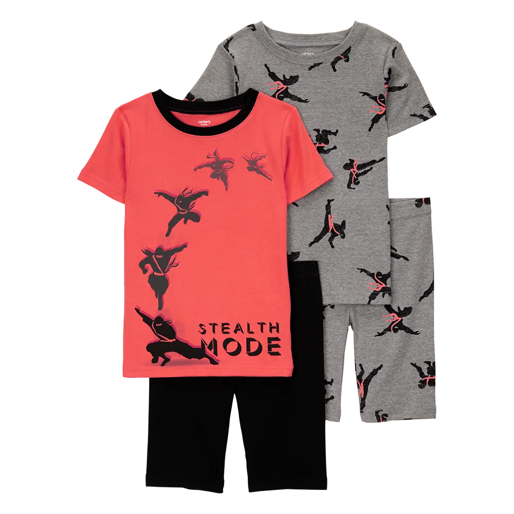 Pyjama 4 pièces ninja garçon - Coton