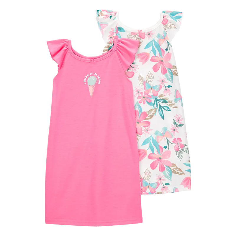 Lot de 2 Pyjamas de Nuit Fille Carter's - Crème glacée