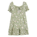 Vestido fruncido para niña Carter's - Verde floral